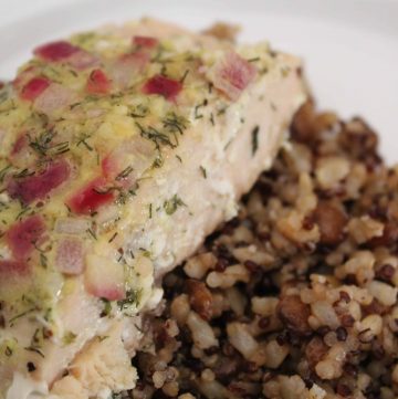 Baked Salmon with Mustard Dill Sauce