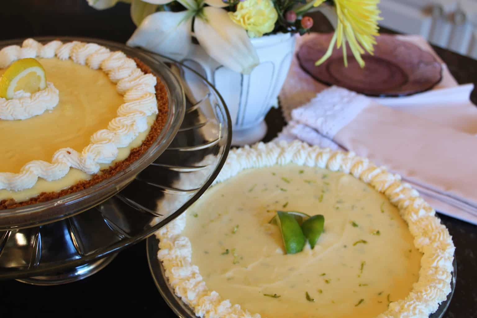 Key Lime and Lemon Icebox pies