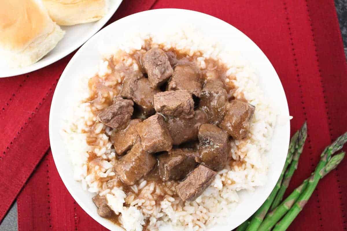 Beef tips with rice and gravy smartypantskitchen