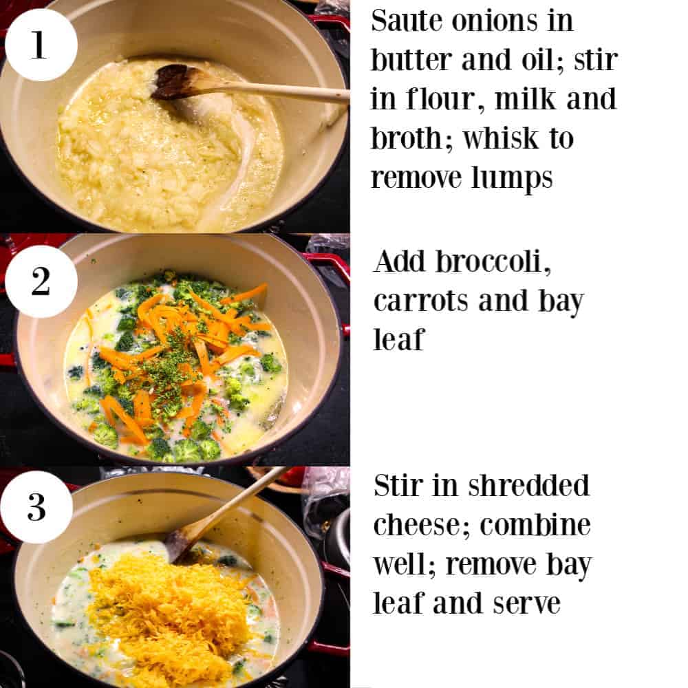 Step by step instructions on How to make Organic broccoli cheese soup.