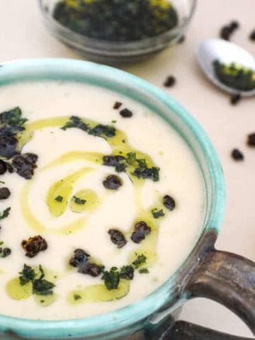 white bean soup in a bowl