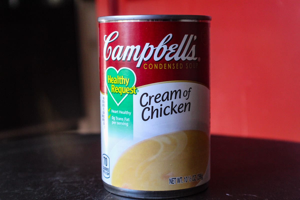 Image of a can of Campbell's cream of chicken soup