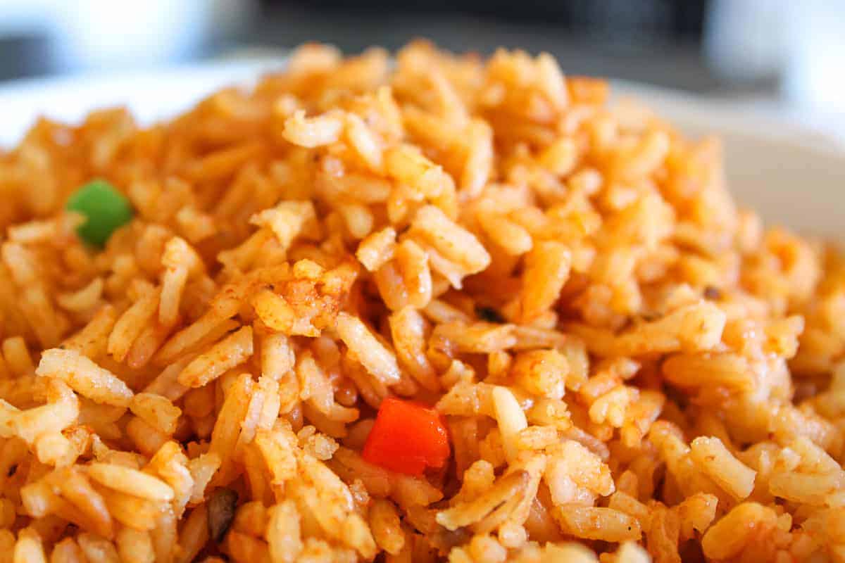 Close up of Mexican rice