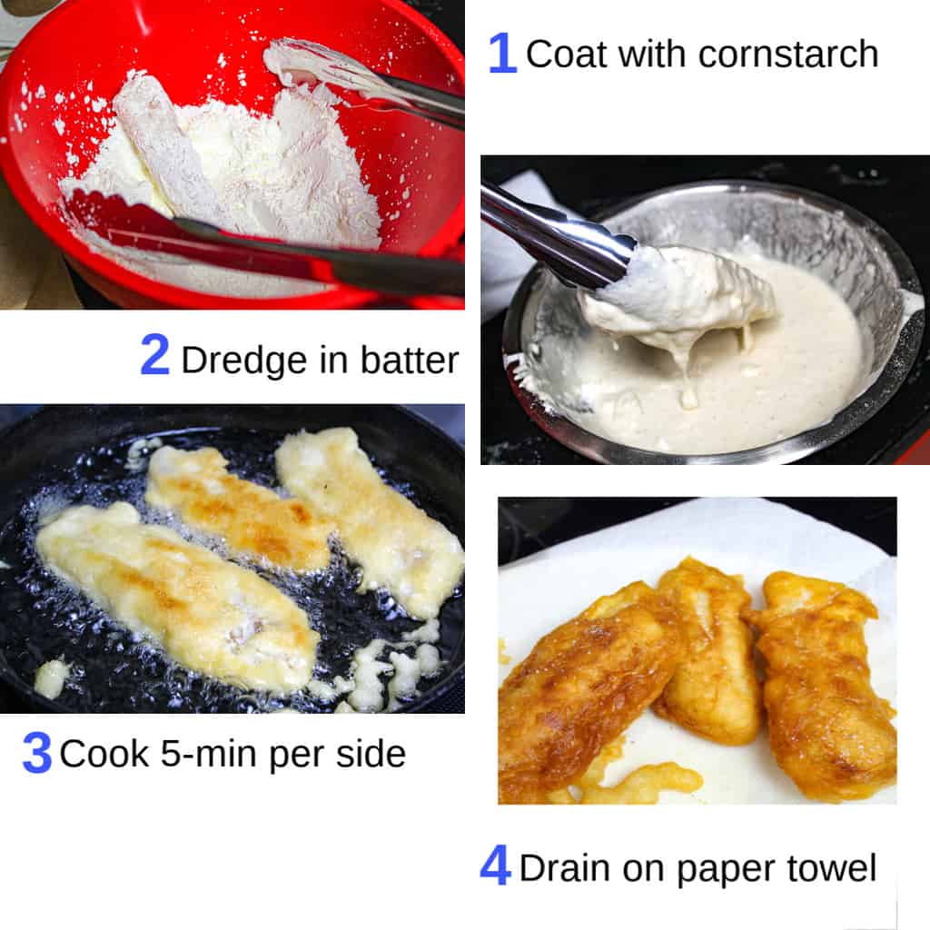 Numbered step by step cooking instructions