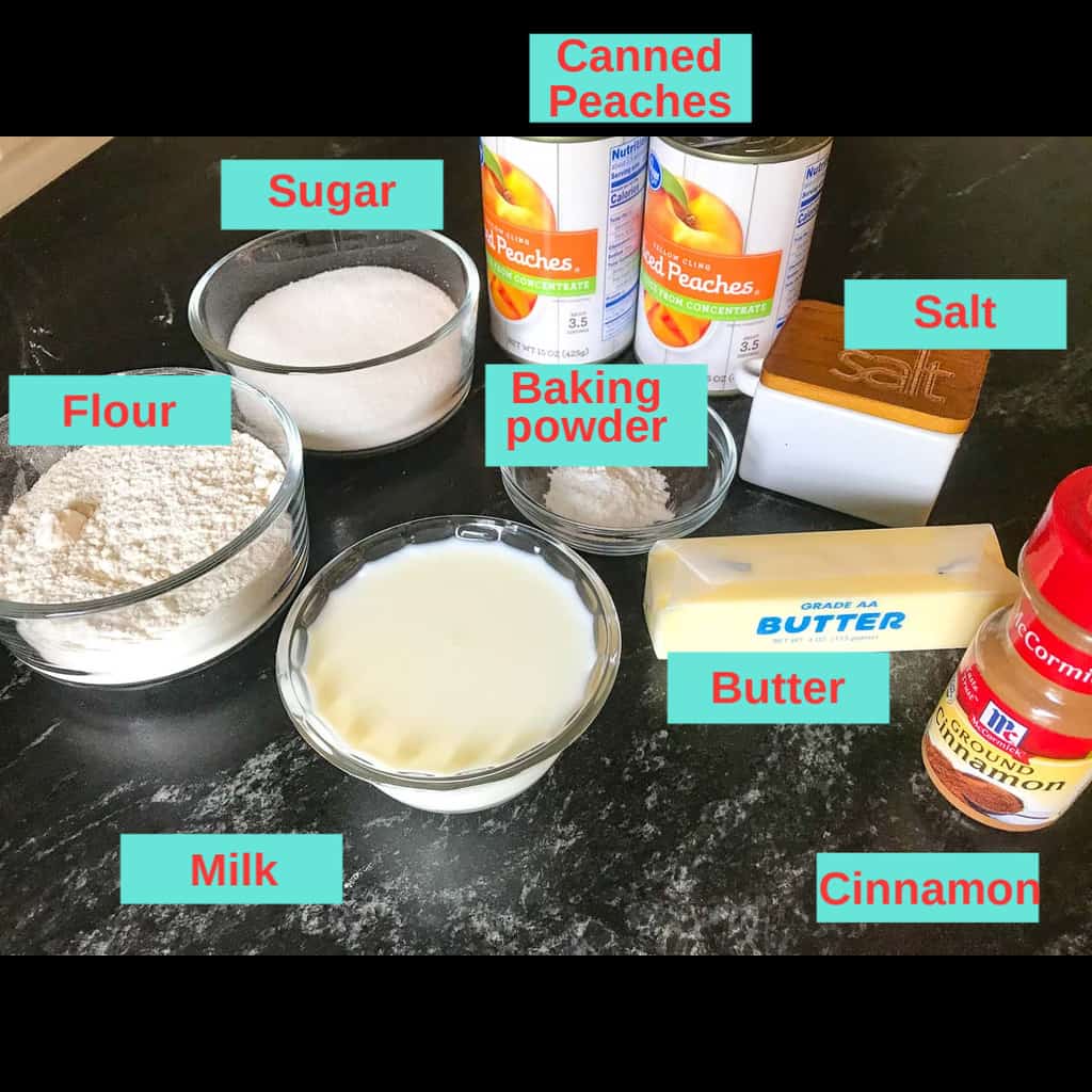 Ingredients on counter and labeled
