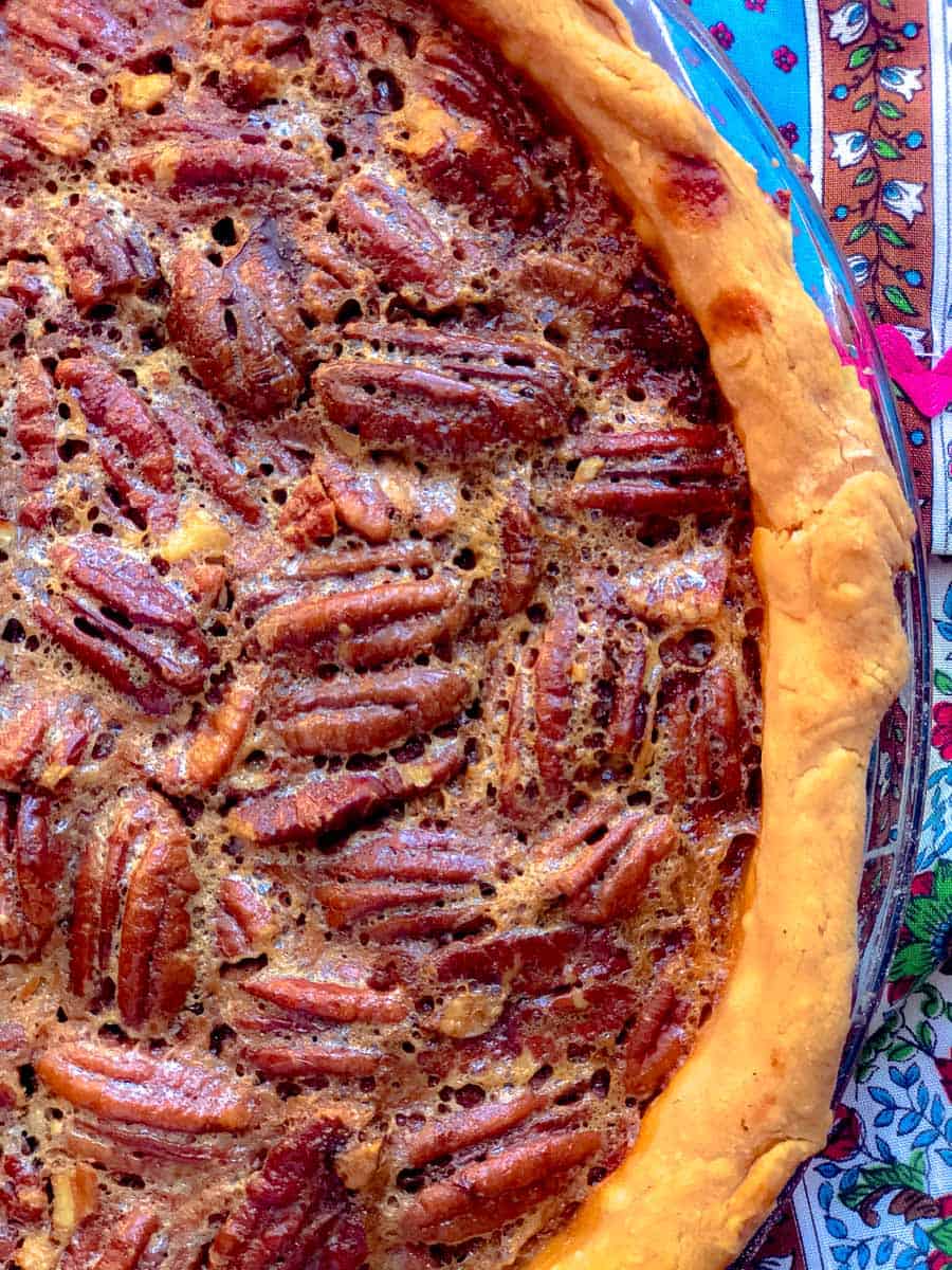 Pecan pie with brown crust