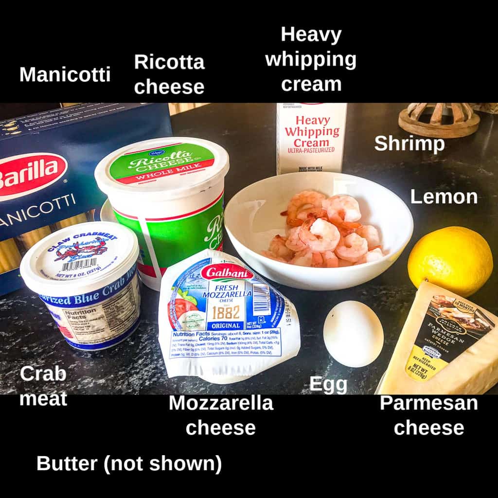 Ingredients on counter and labeled