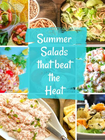 Collage of summer salads