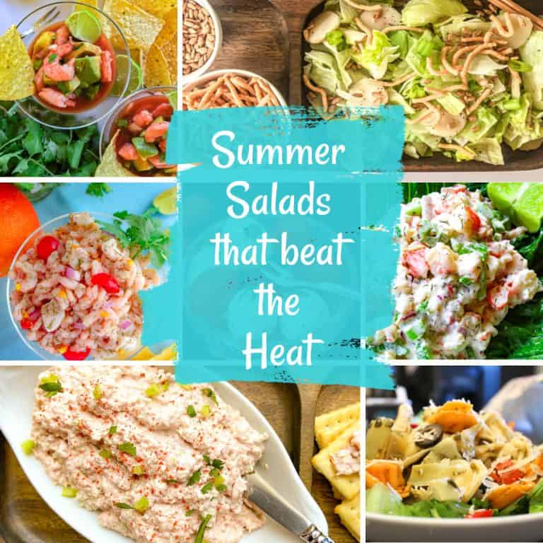 Collage of summer salads