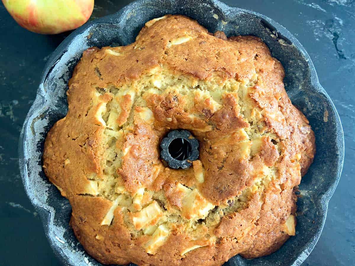 Apple cake fresh out of the oven