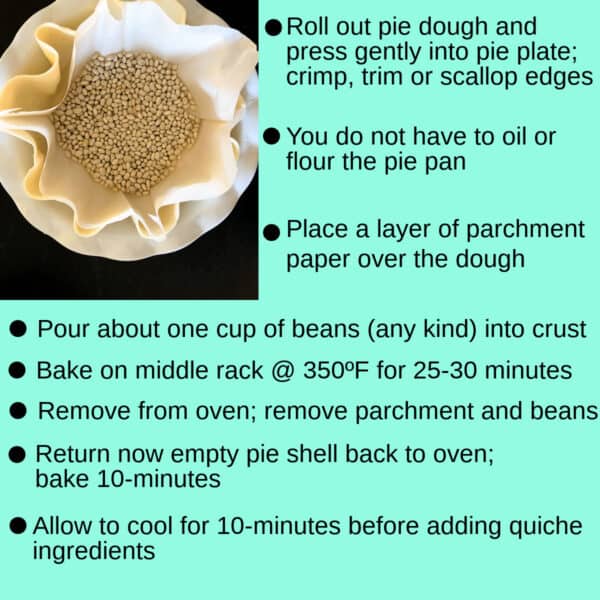 Instructions how to blind bake a pie crust