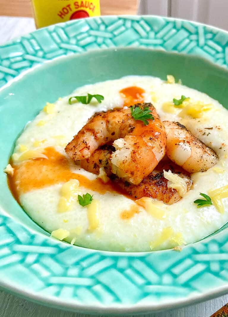 Blackened Shrimp and Gouda Grits