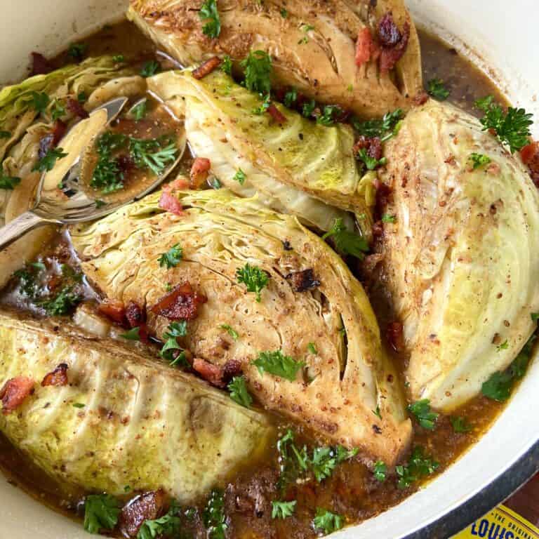 Cajun Braised Cabbage Wedges