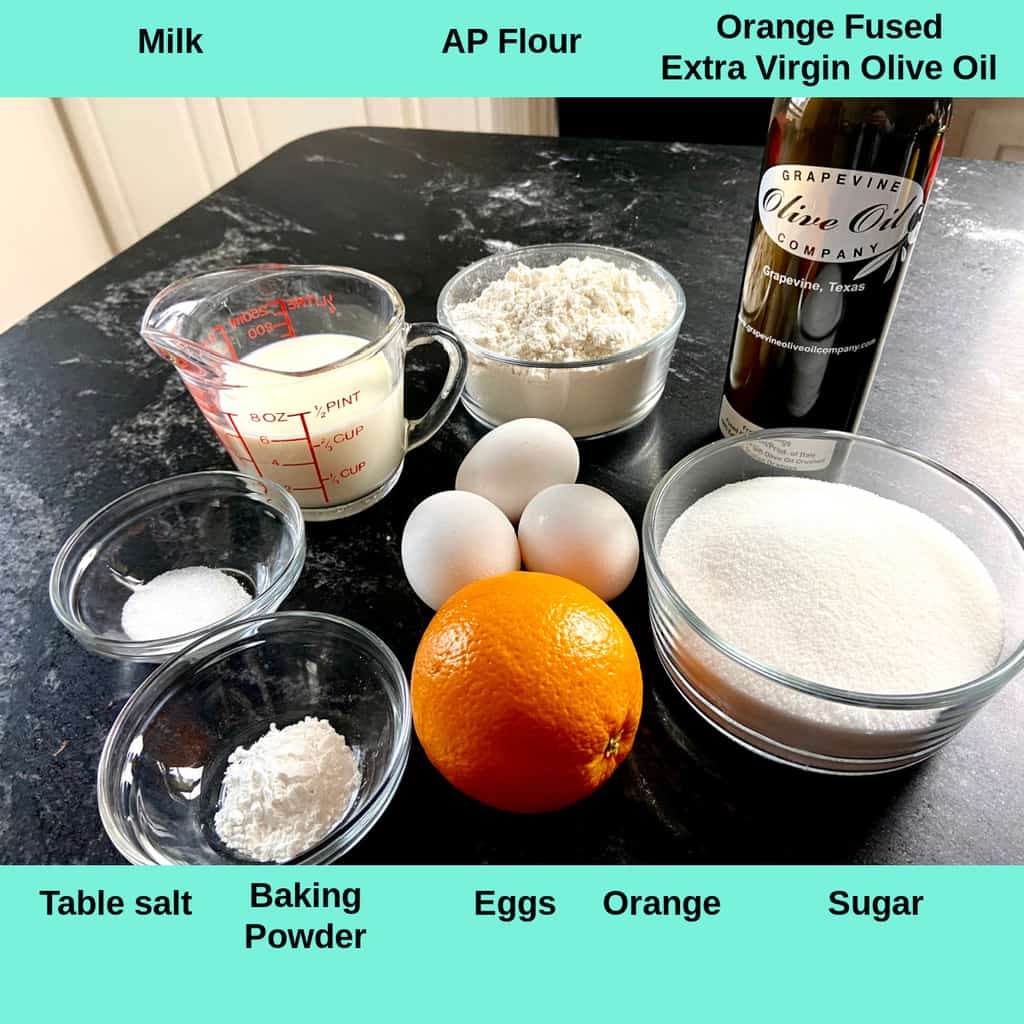 Ingredients on counter labeled.