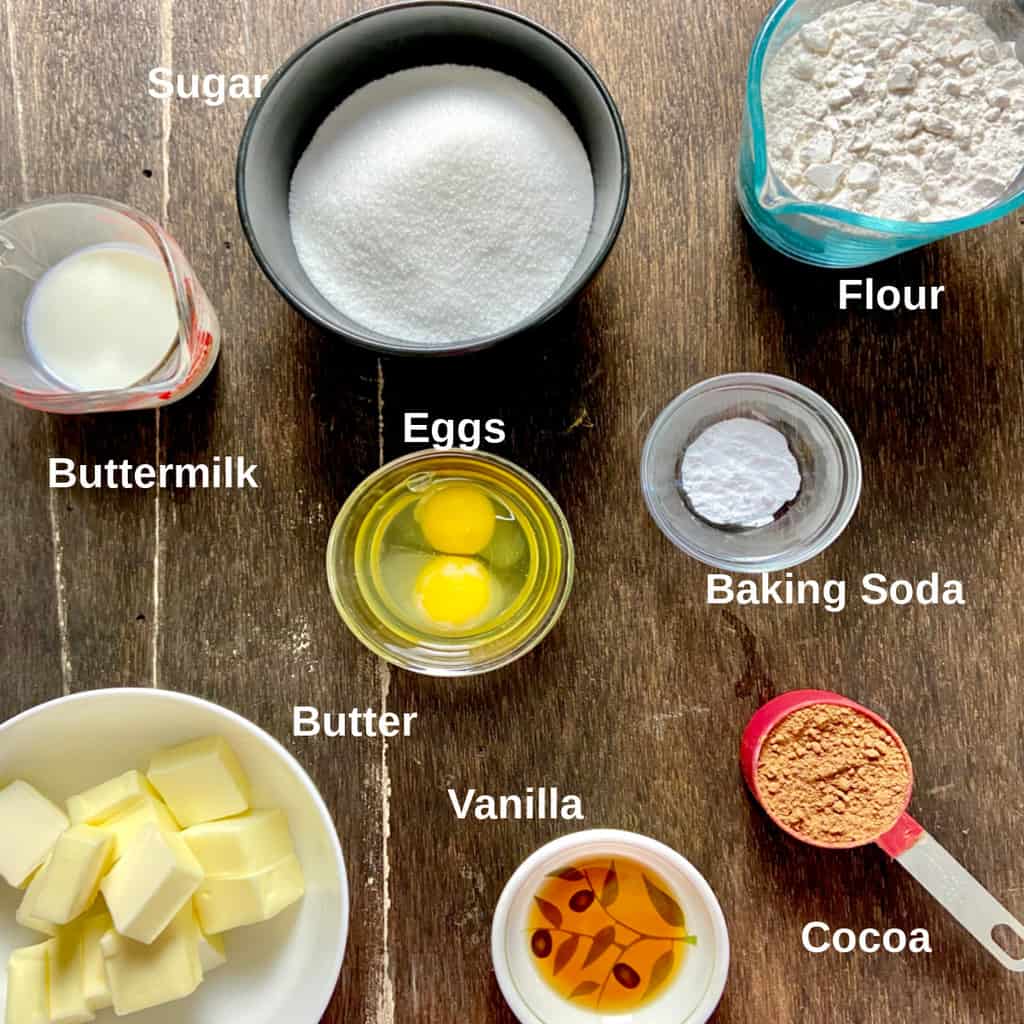 Ingredients labeled on counter.