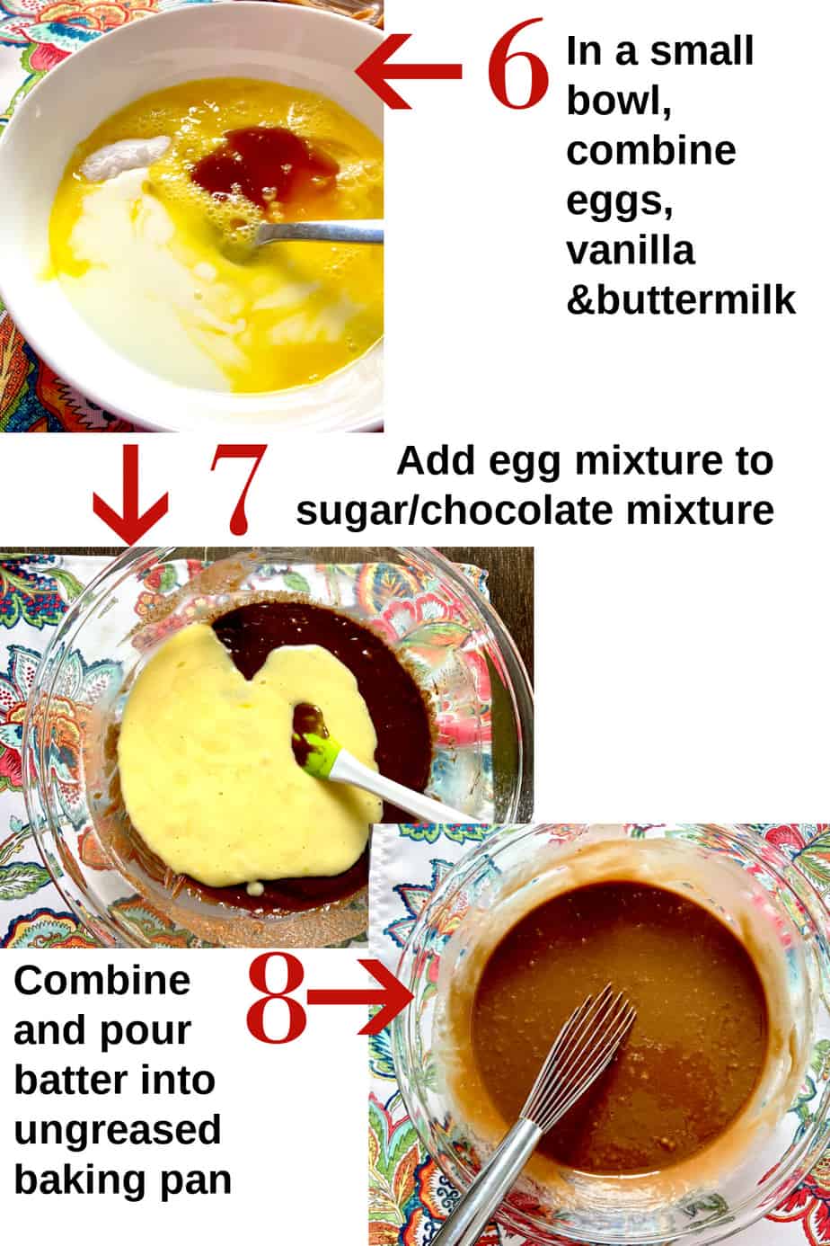 Last three steps for cake batter.