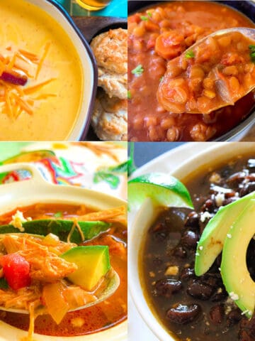 Collage of soups.