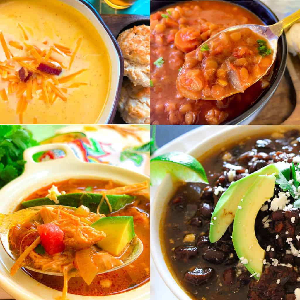 Collage of soups.