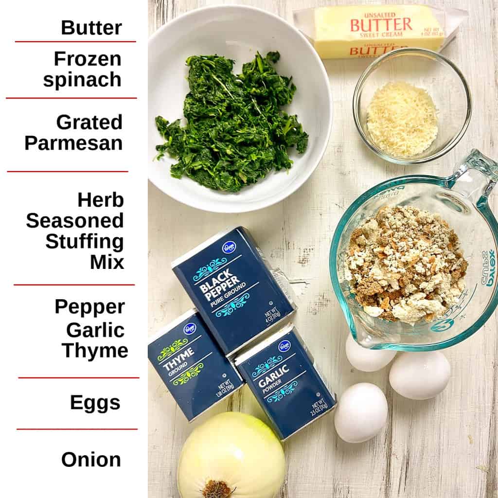 Ingredients labeled on counter.