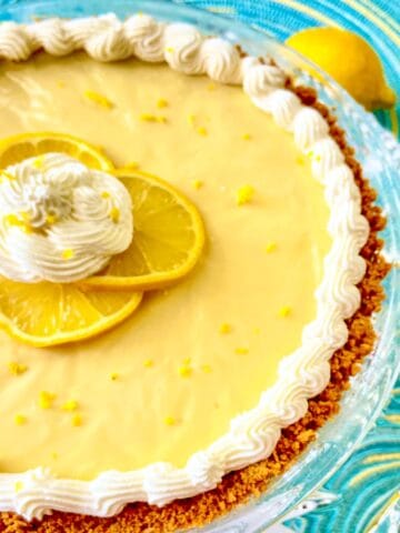 Lemon Icebox pie with whipped cream.