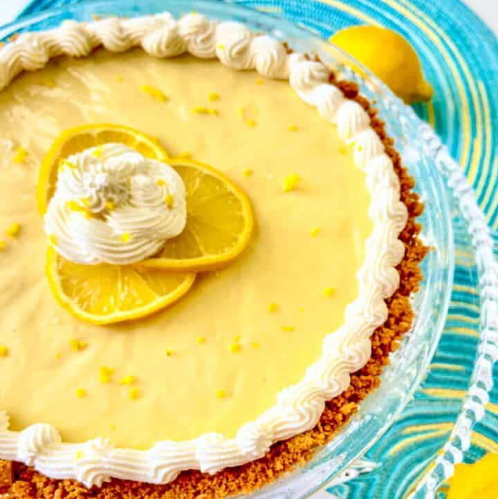 Lemon Icebox pie with whipped cream.