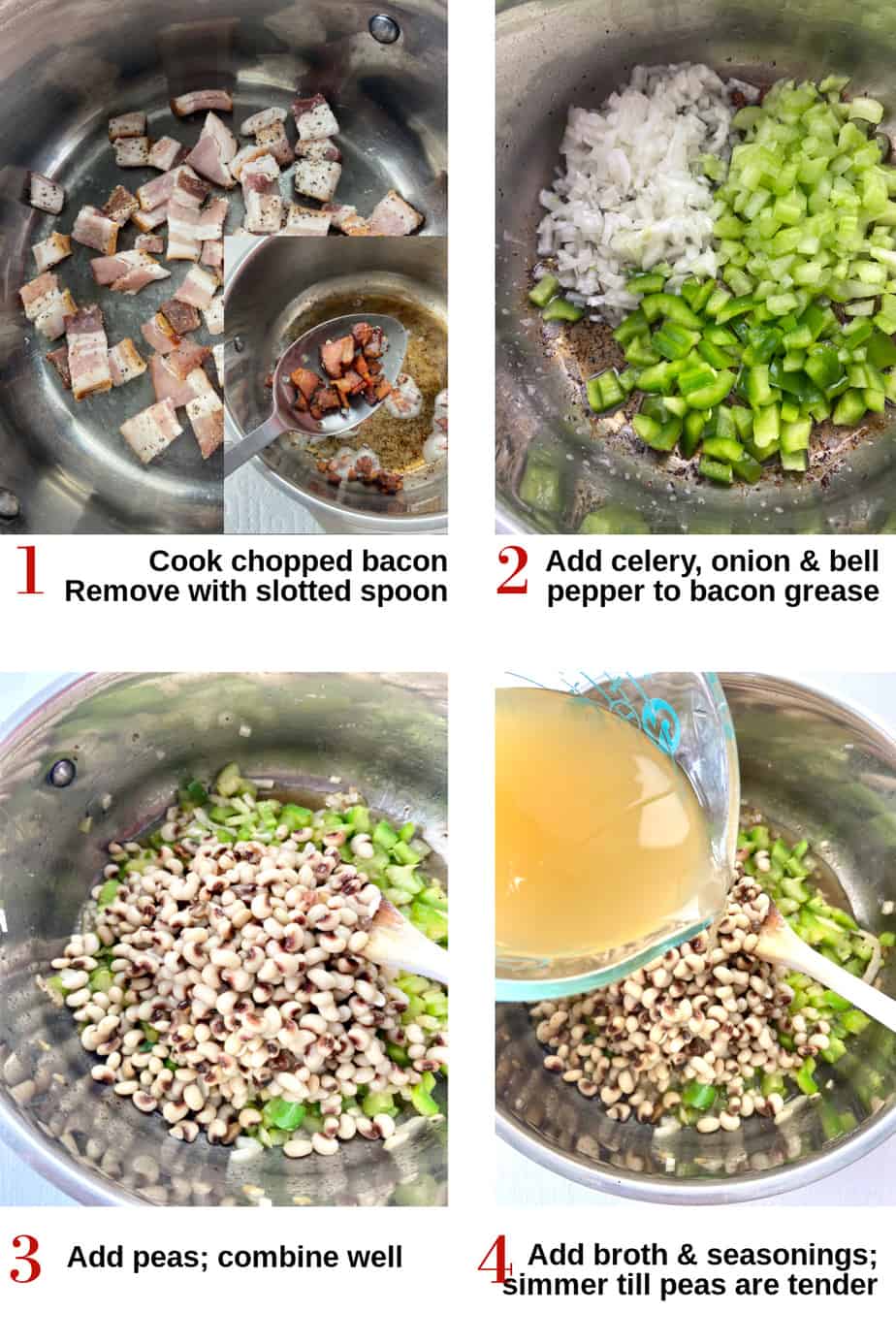 How to make hoppin john steps.