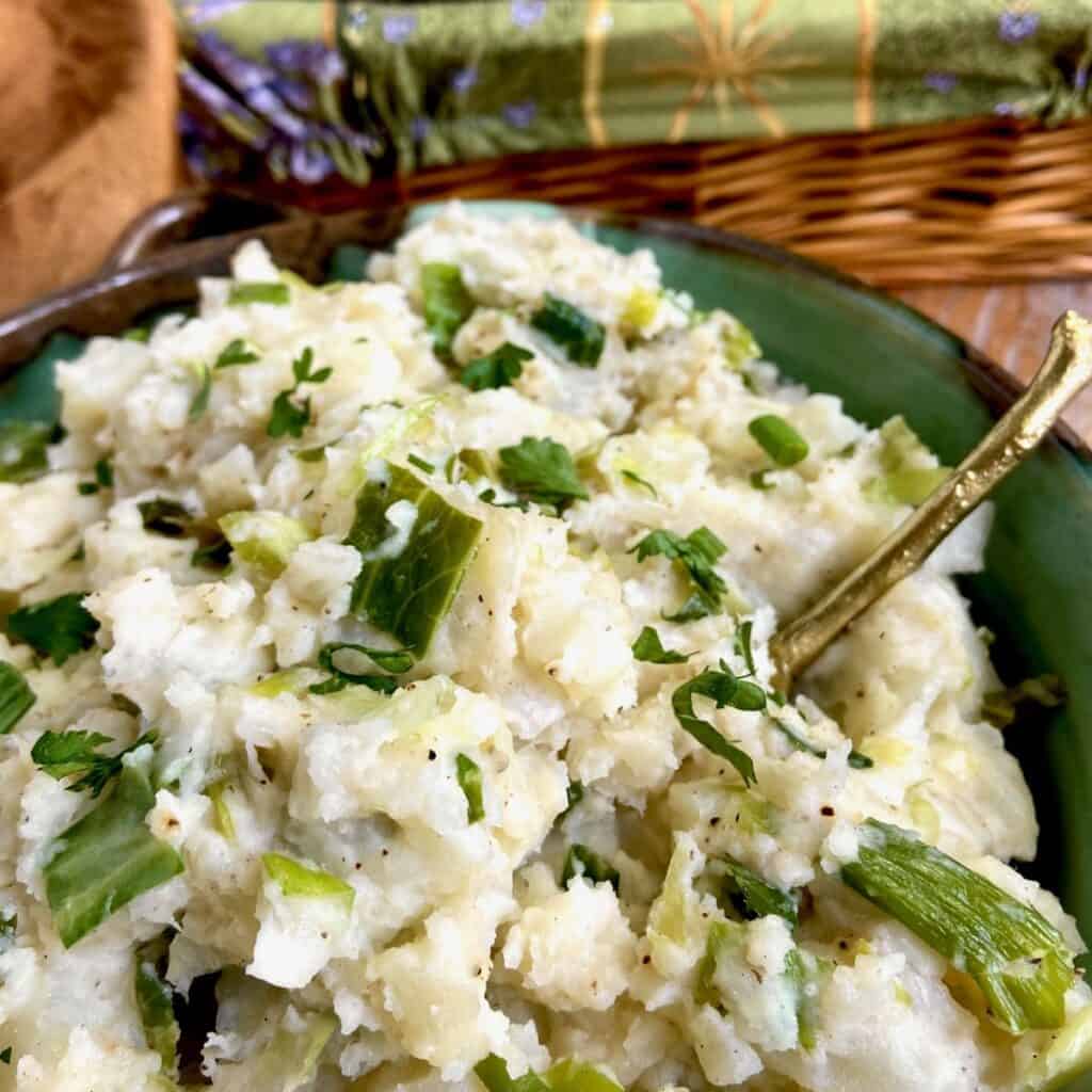 Close up of colcannon.