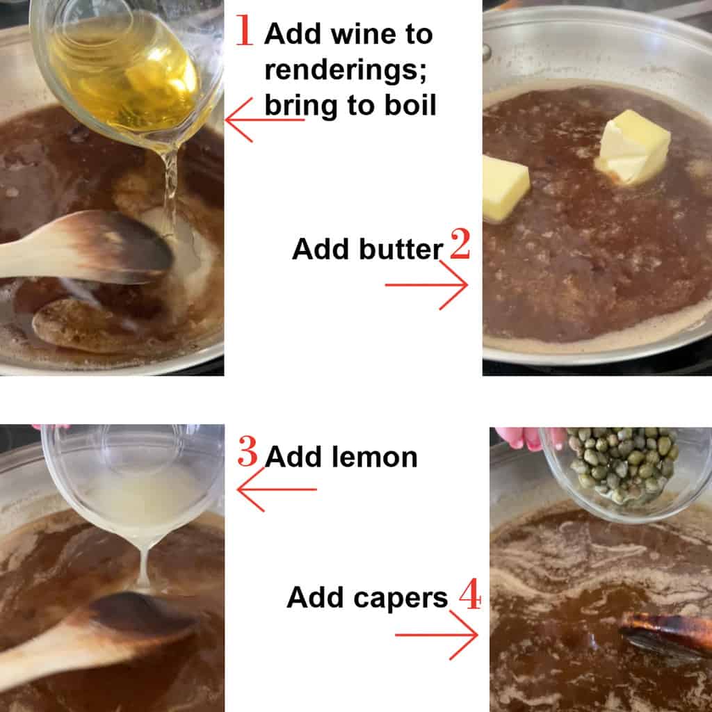 Three steps showing how to make the sauce.