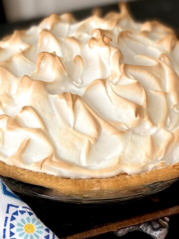 Coconut cream pie with meringue.