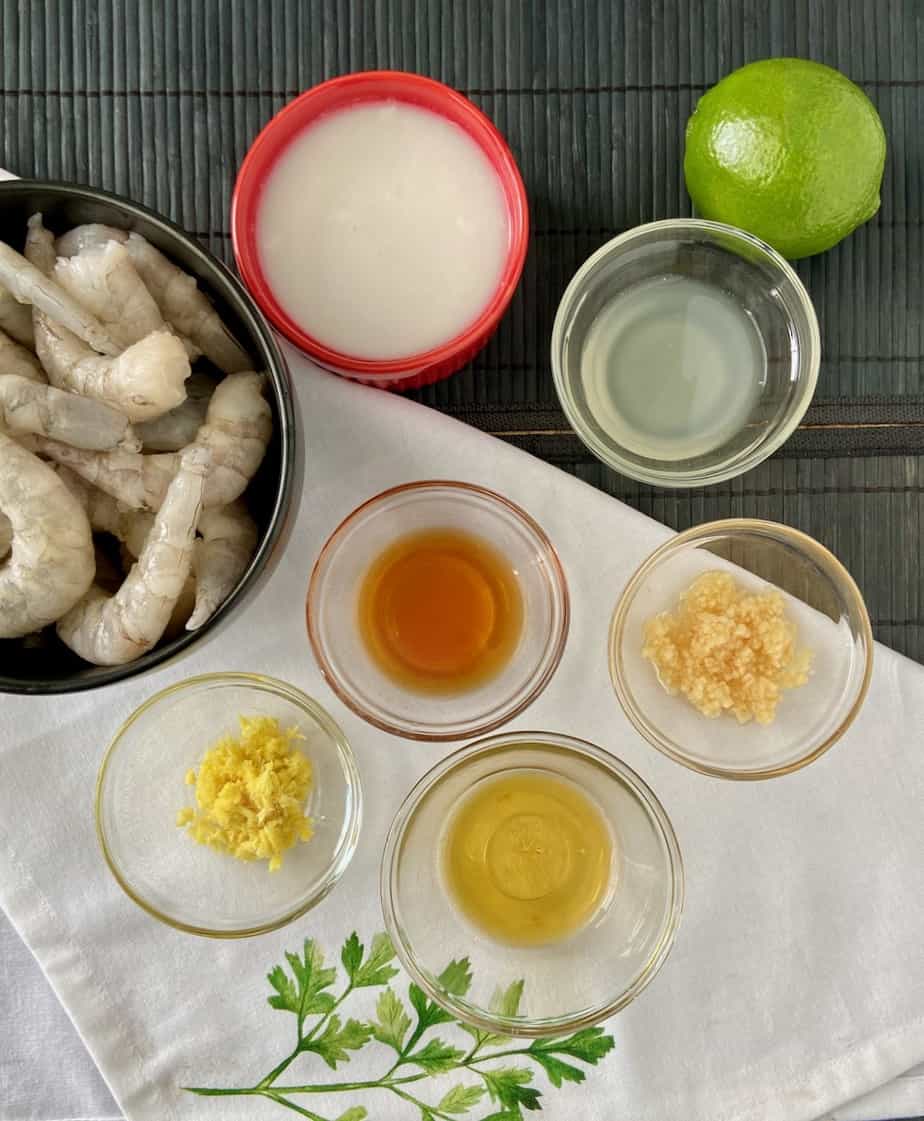 Ingredients on table.