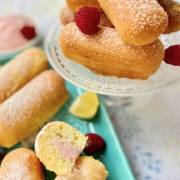 Homemade Twinkies on serving platter.