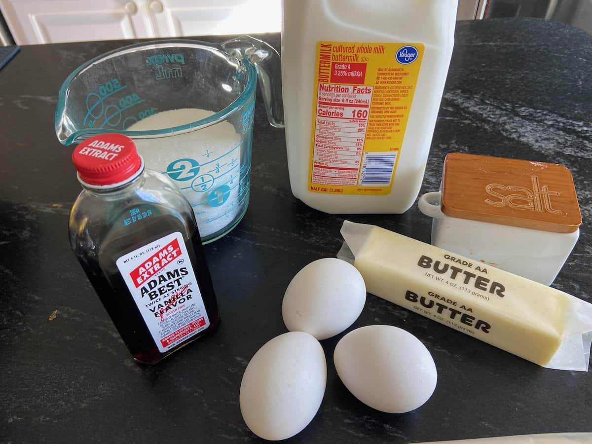 Ingredients on countertop.