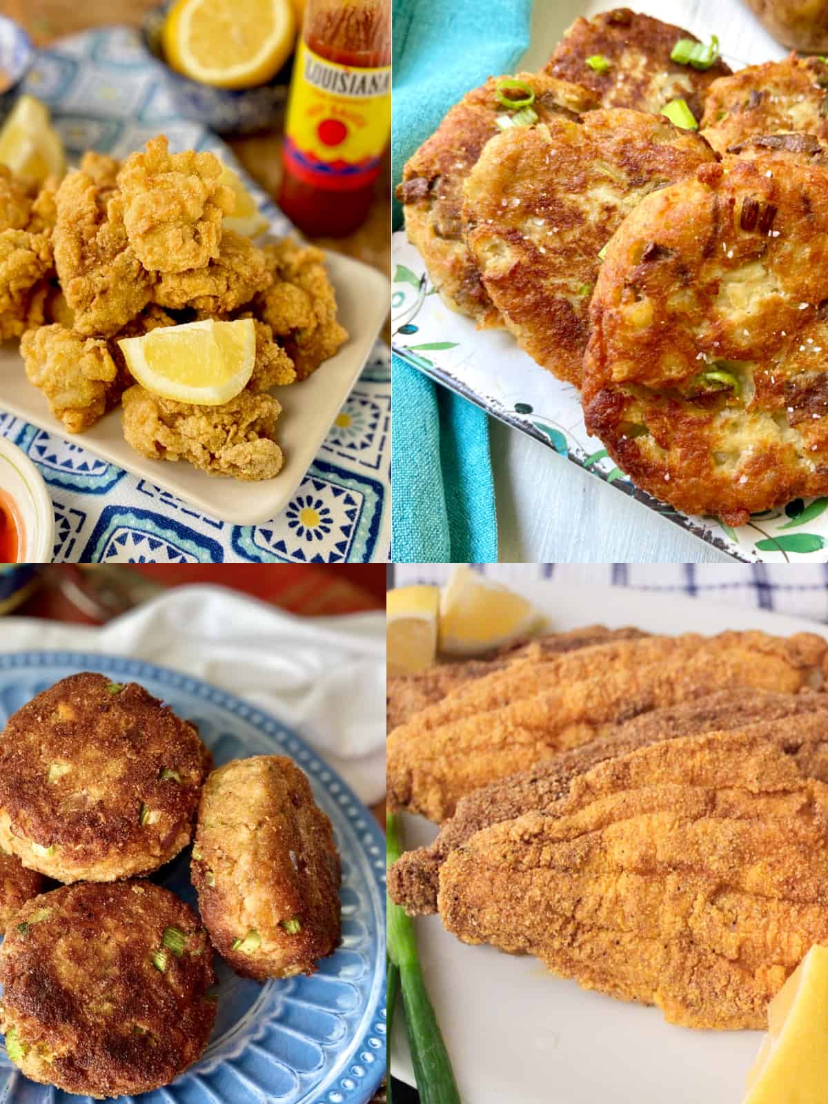 Collage of Southern fried foods.