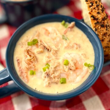 Blue bowl with bisque.