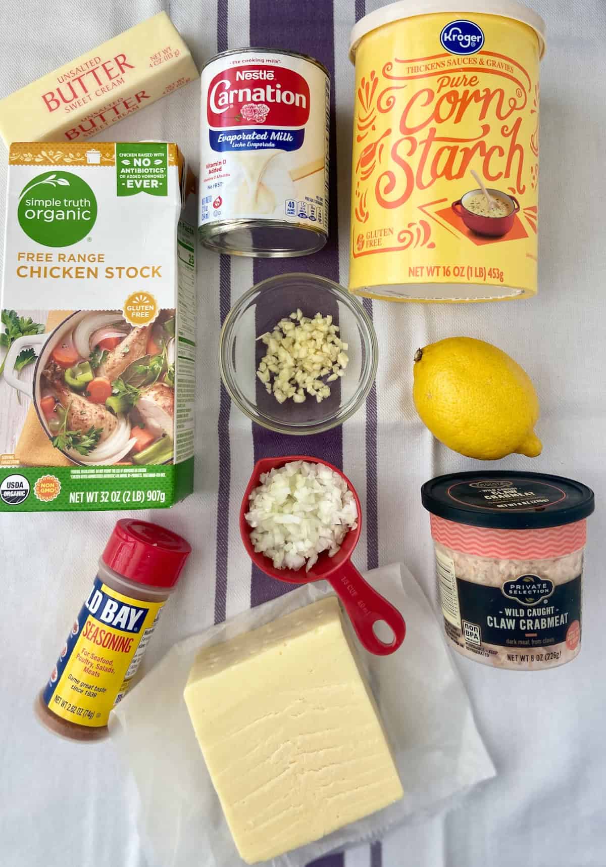 Ingredients on table.