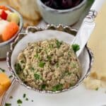 Smoked oyster pate in serving bowl.