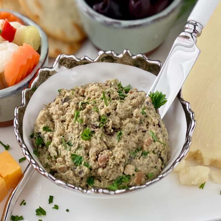 Smoked oyster pate in serving bowl.