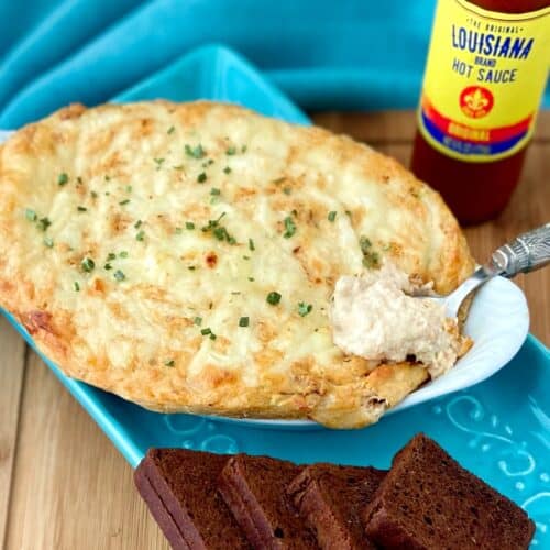 Hot Cajun Crab Dip in serving bowl.