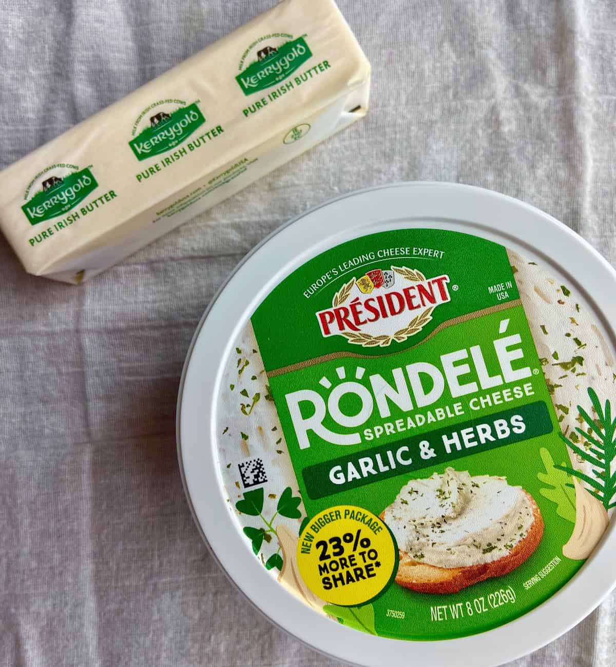 Ingredients for cheese spread.