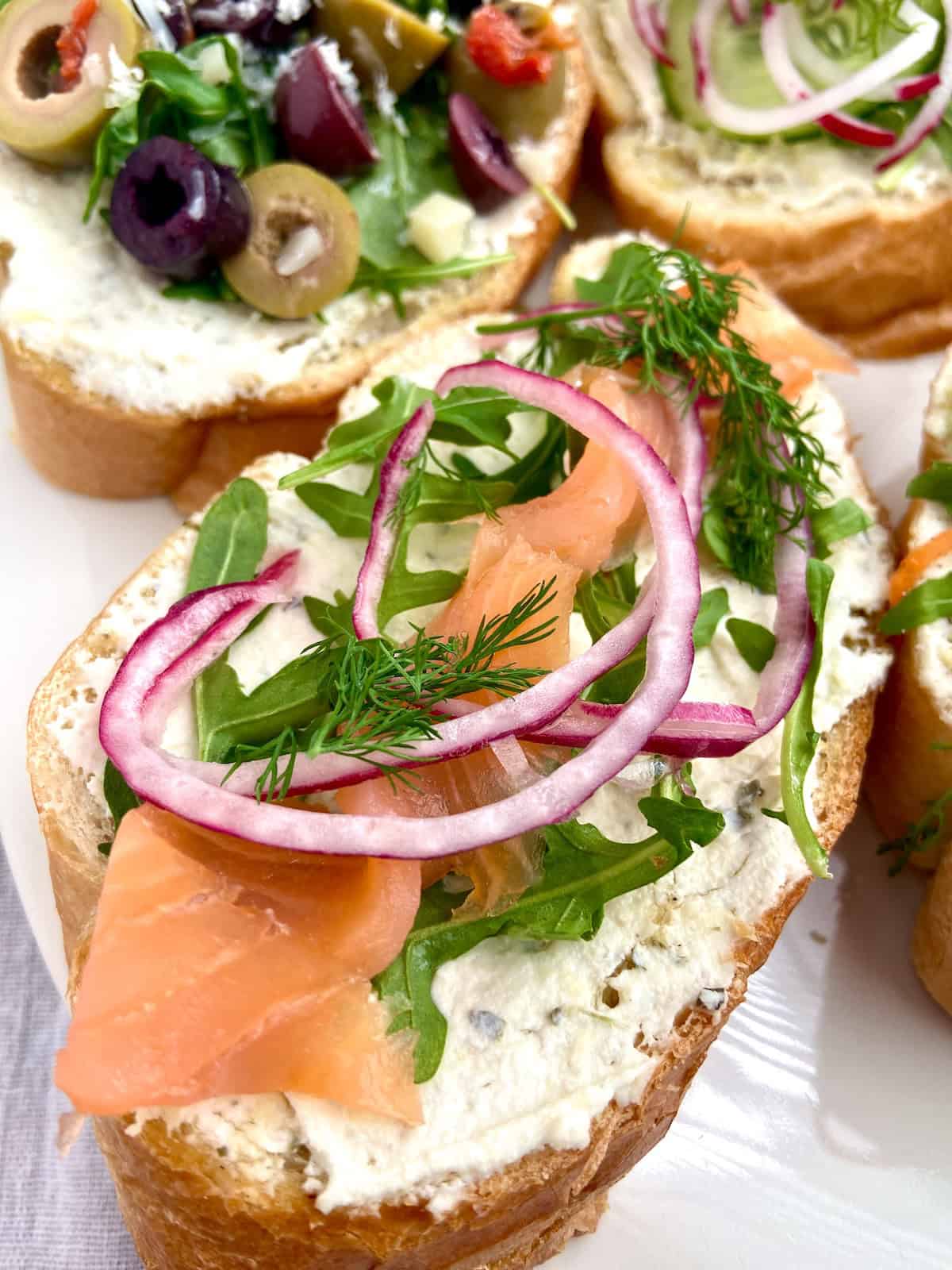 Salmon on toast.