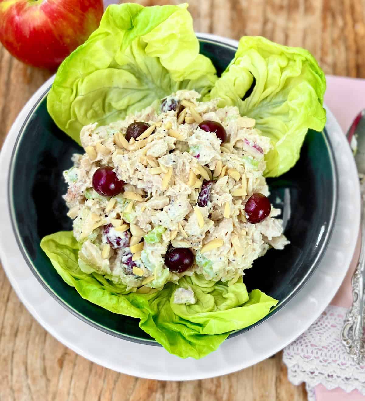 Chicken salad on bibb lettuce.