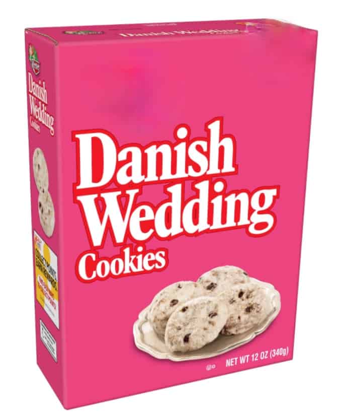 Boxed Danish Wedding Cookies.