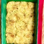 Scalloped Potatoes in casserole dish.