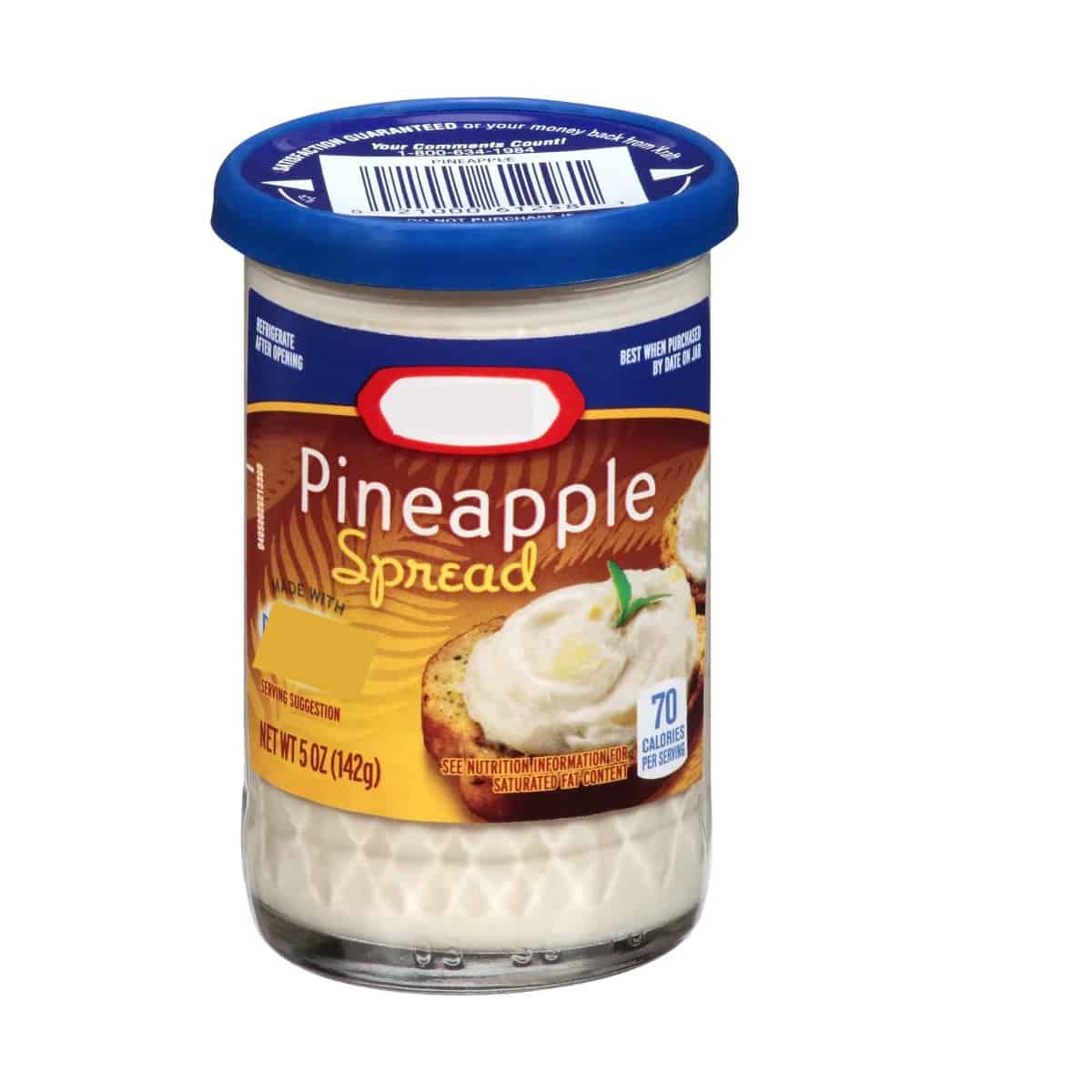 Jar of pineapple spread.